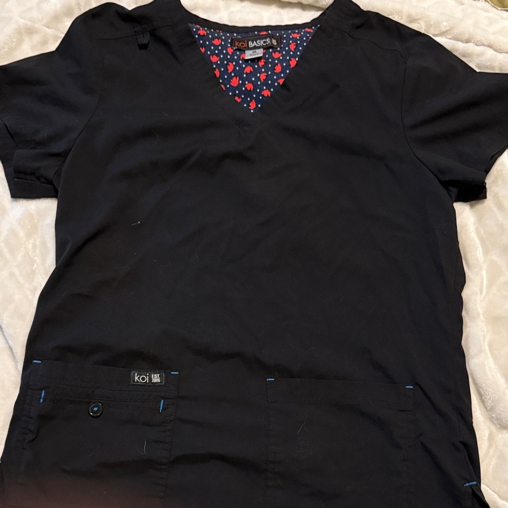 Women's Black Scrub Top